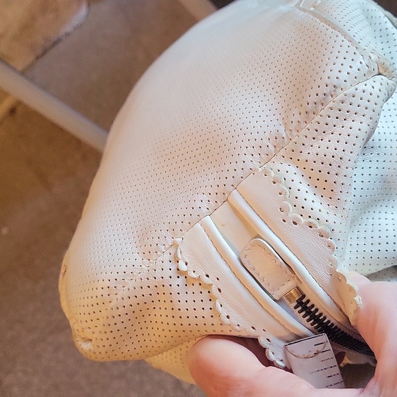 Vintage Bottega Veneta Off White Perforated Handbag - Picture 8 of 10